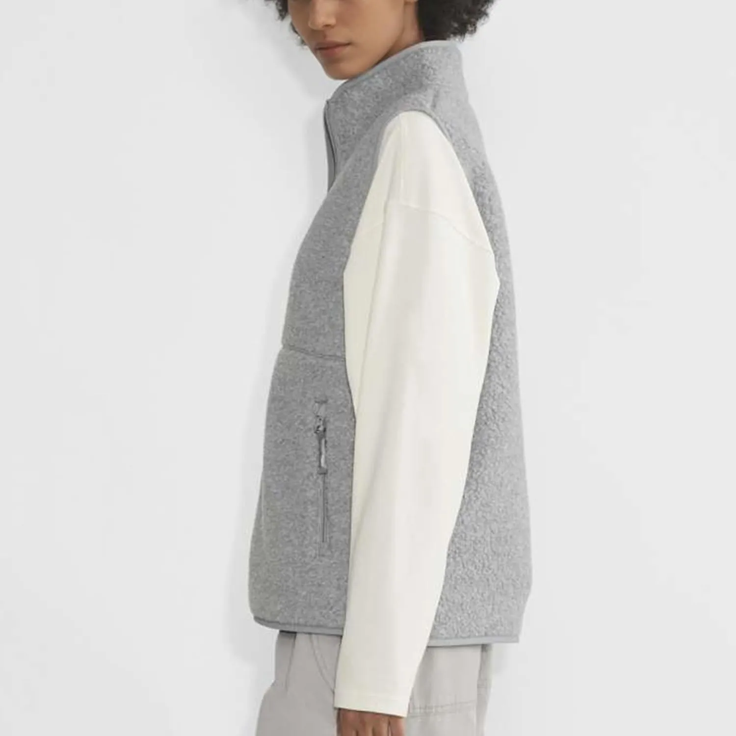 Hixiaohe Sherpa Fleece Vest for Women Trendy Warm Sleeveless Vests Jacket Lightweight Zip Coats with Pockets Fall Outerwear