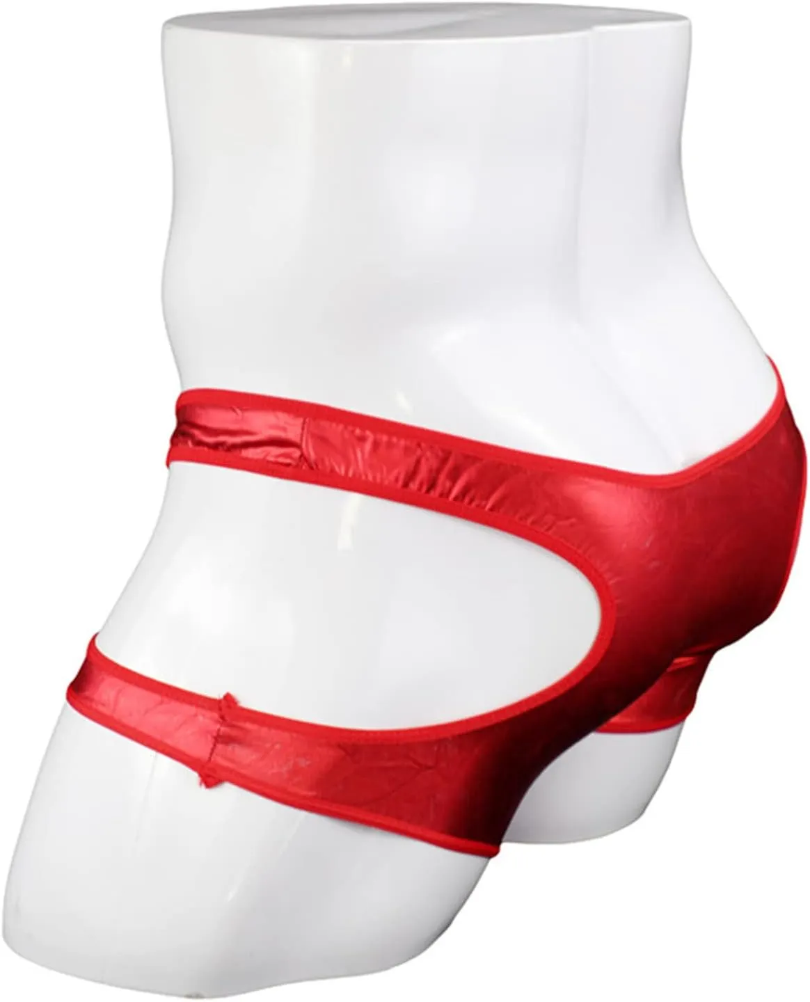 JEShifangjiusu Men'S Hollow Out Boxer Briefs Breathable Leather Sports Underwear Sexy Wear Leg Running Tight Pants