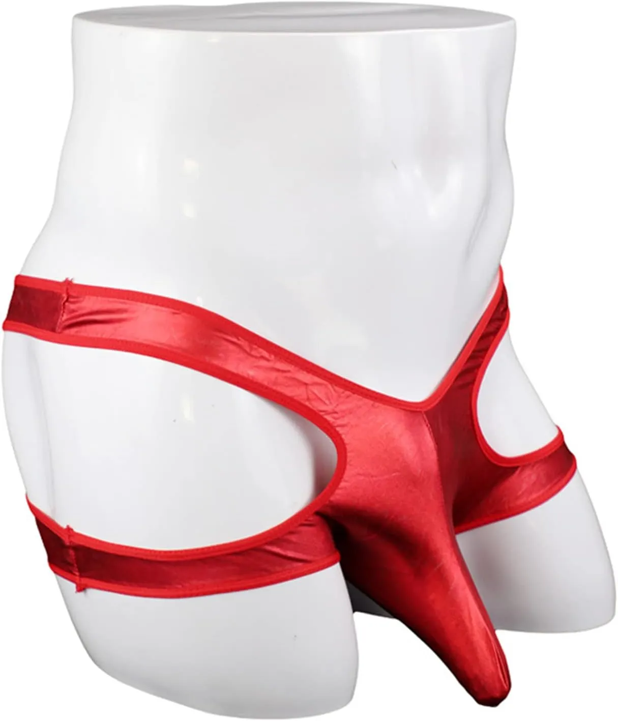 JEShifangjiusu Men'S Hollow Out Boxer Briefs Breathable Leather Sports Underwear Sexy Wear Leg Running Tight Pants