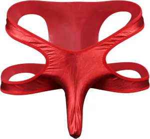 JEShifangjiusu Men'S Hollow Out Boxer Briefs Breathable Leather Sports Underwear Sexy Wear Leg Running Tight Pants