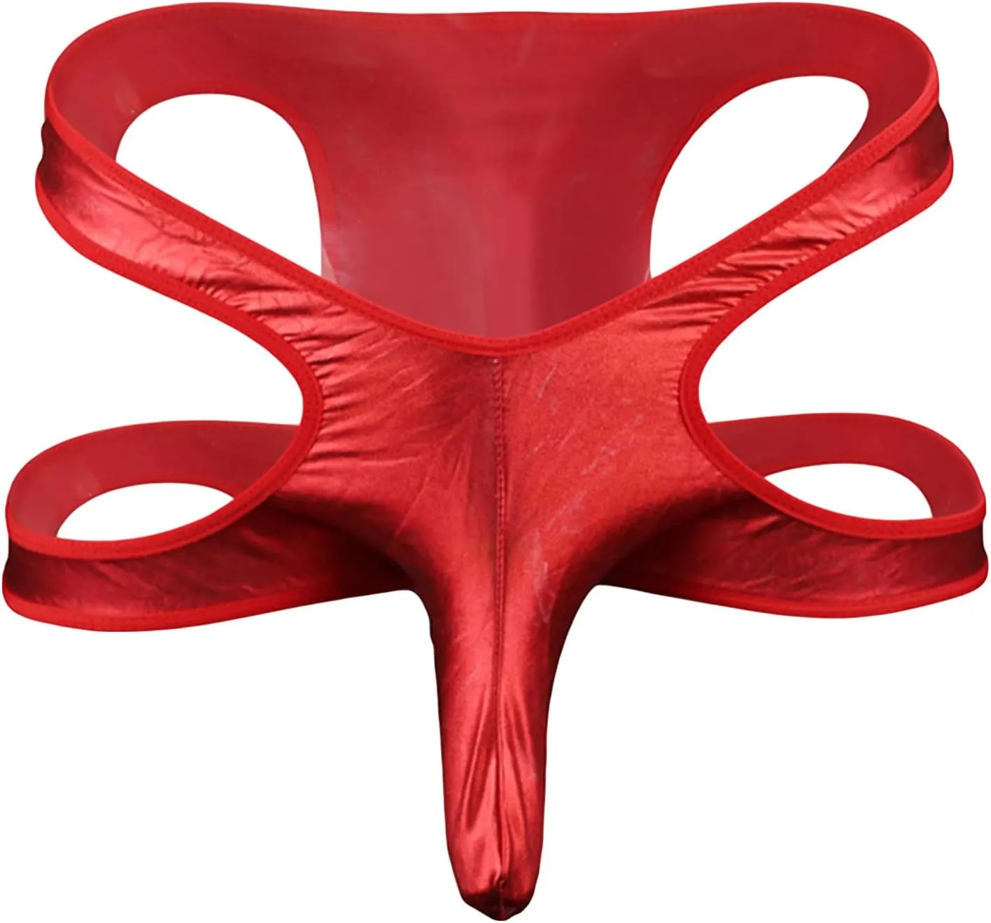 JEShifangjiusu Men'S Hollow Out Boxer Briefs Breathable Leather Sports Underwear Sexy Wear Leg Running Tight Pants
