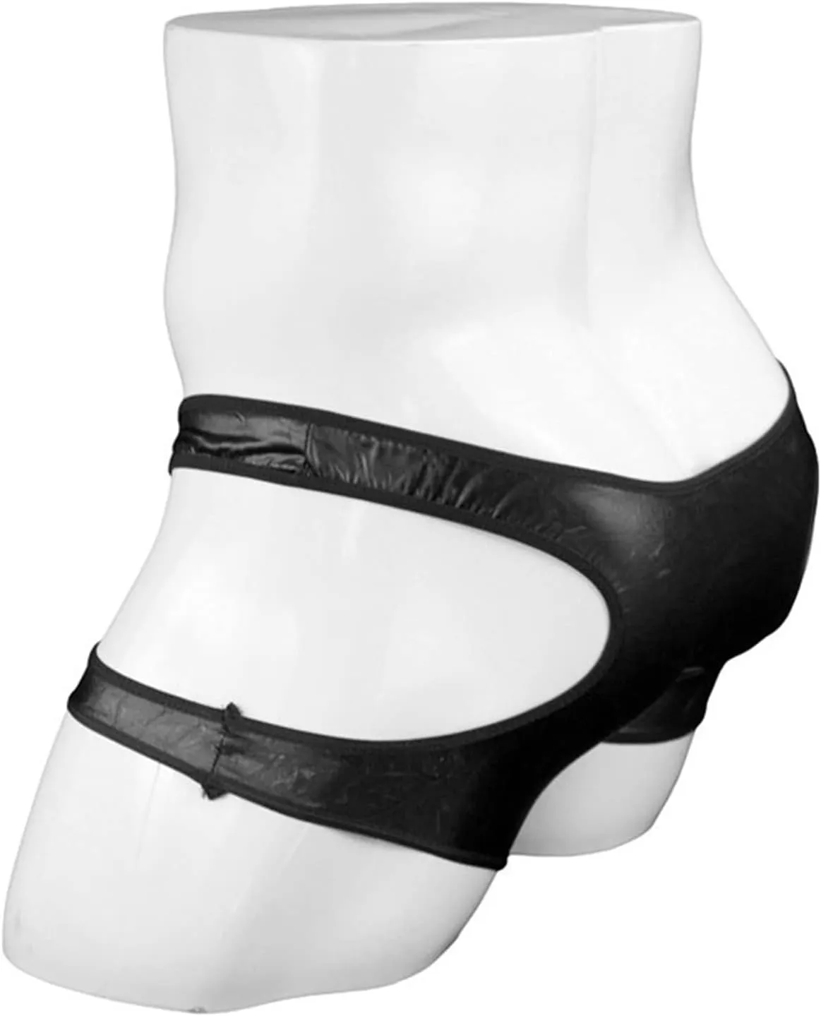 JEShifangjiusu Men'S Hollow Out Boxer Briefs Breathable Leather Sports Underwear Sexy Wear Leg Running Tight Pants