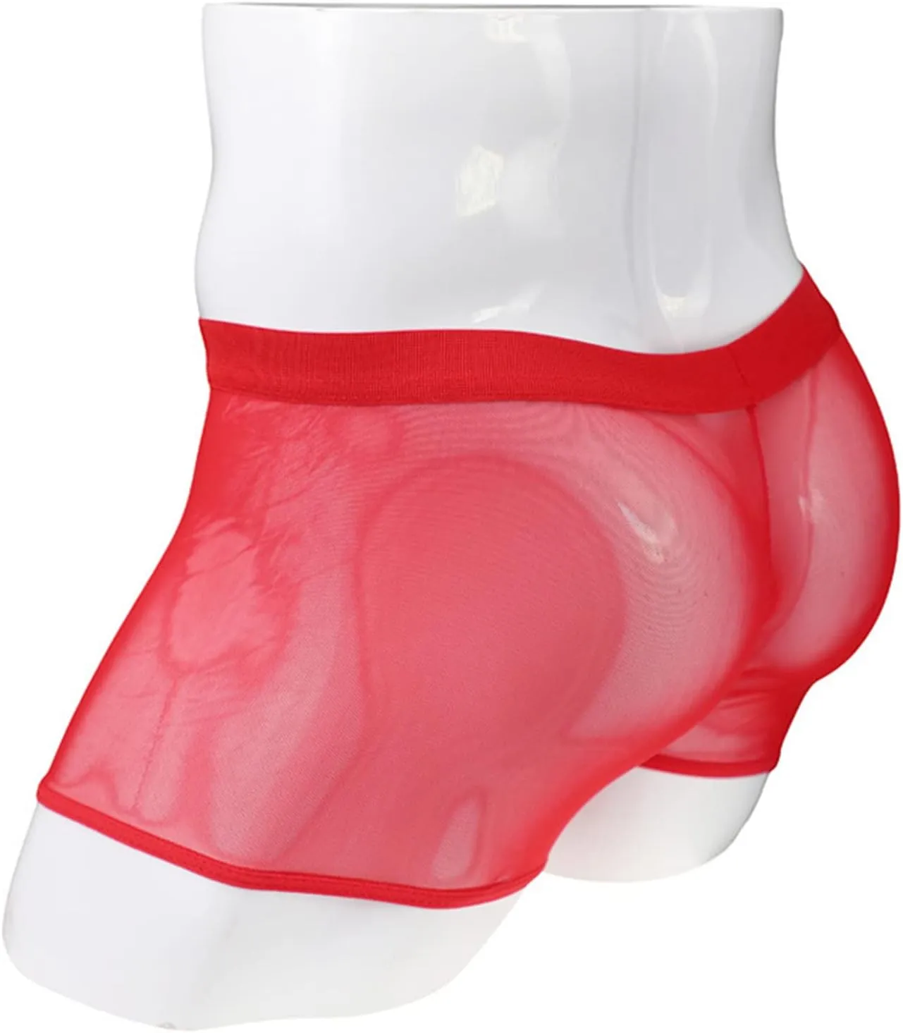 JEShifangjiusu Men's Sexy Mesh Boxer Briefs Mid Waist Front Zipper Sissy Trunks Thong See Through Breathable Gay Underwear