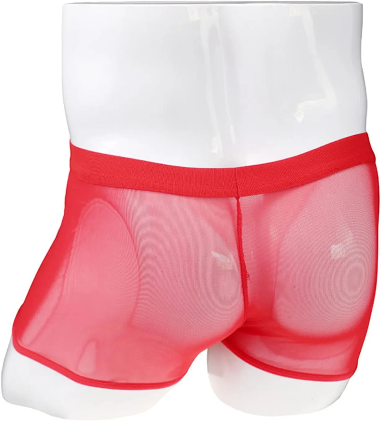 JEShifangjiusu Men's Sexy Mesh Boxer Briefs Mid Waist Front Zipper Sissy Trunks Thong See Through Breathable Gay Underwear