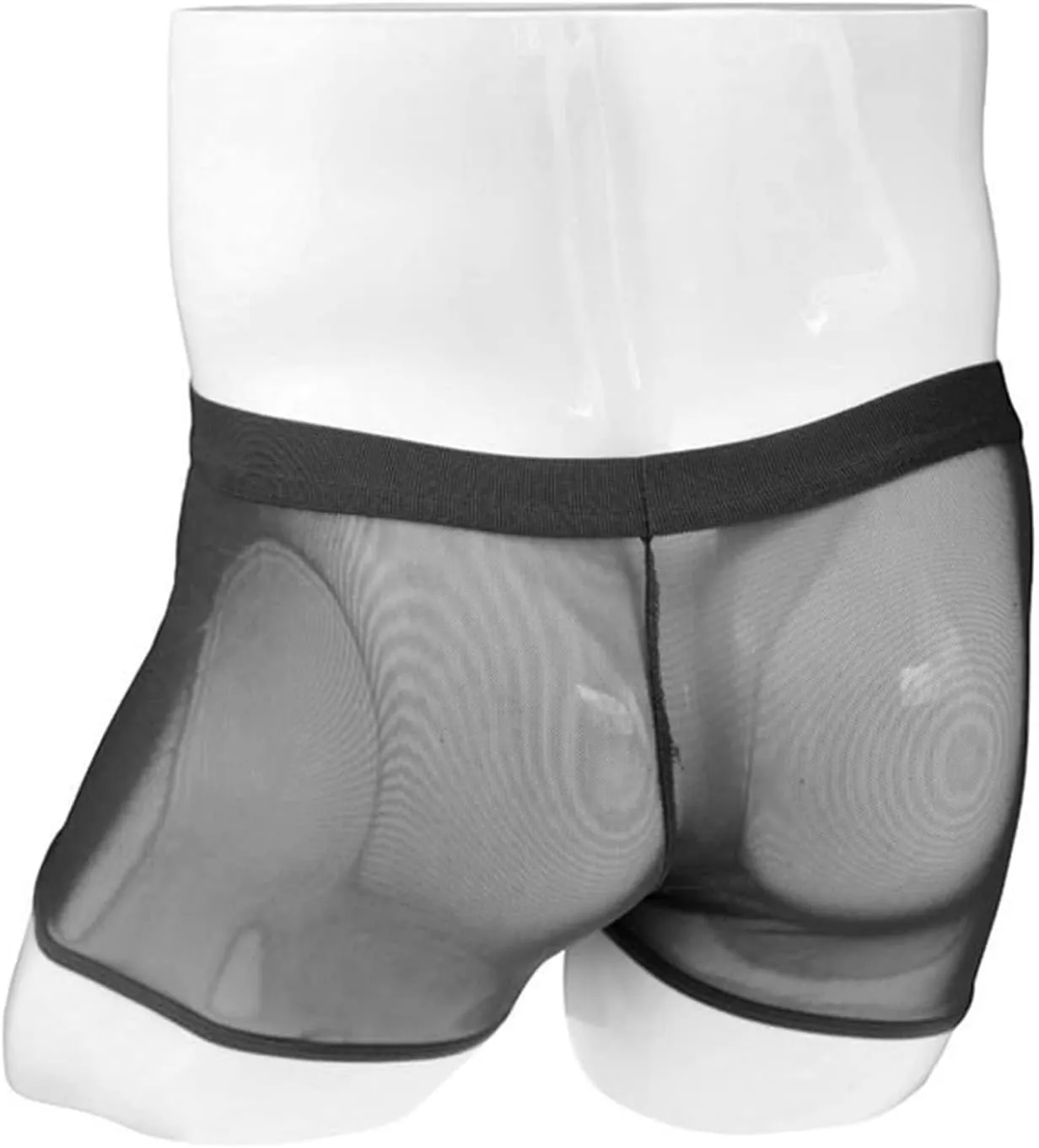 JEShifangjiusu Men's Sexy Mesh Boxer Briefs See Through Breathable Gay Underwear Mid Waist Front Zipper Sissy Trunks Thong