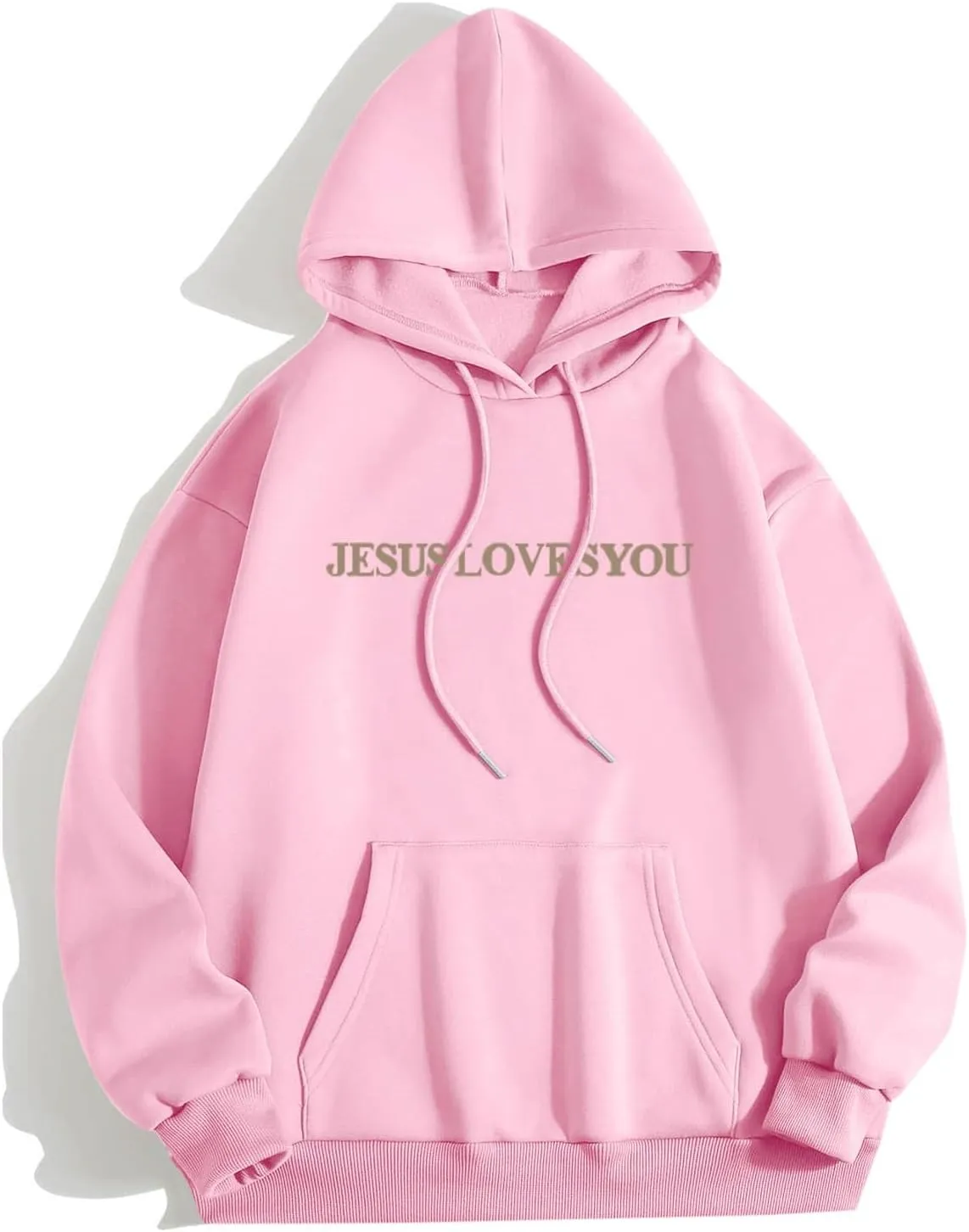 Jesus Loves You Hoodie Christian Faith Sweatshirts Gift for Women Men Oversized Long Sleeve Pullover Tops Y2K Streetwear