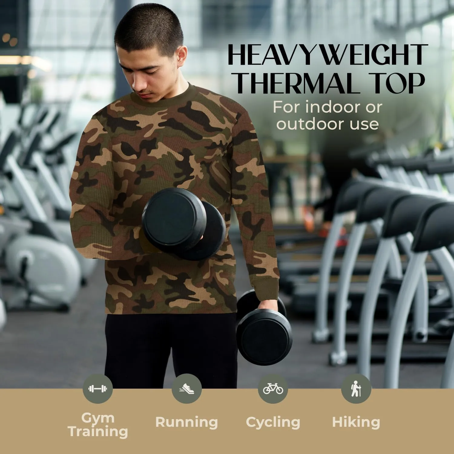 JMR Mens Heavyweight Waffle Thermal Shirt - 100% Cotton Long Sleeve - Wear as Base Layer or Standalone - Warm & Breathable
