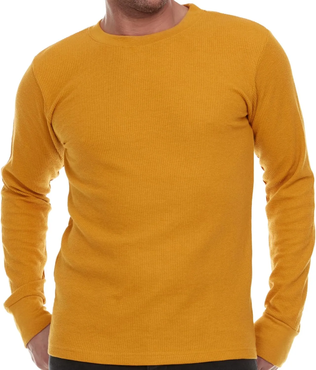 JMR Mens Heavyweight Waffle Thermal Shirt - 100% Cotton Long Sleeve - Wear as Base Layer or Standalone - Warm & Breathable