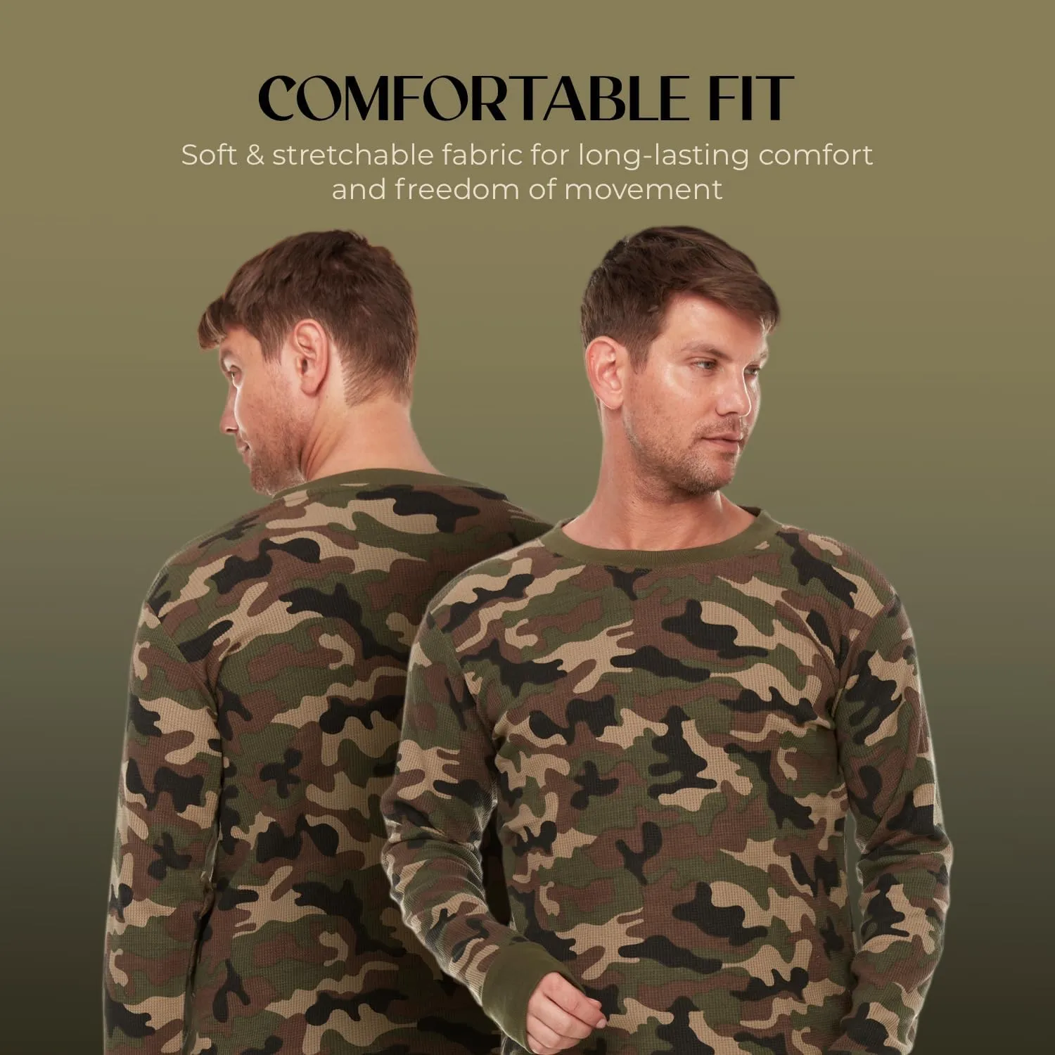 JMR Mens Heavyweight Waffle Thermal Shirt - 100% Cotton Long Sleeve - Wear as Base Layer or Standalone - Warm & Breathable