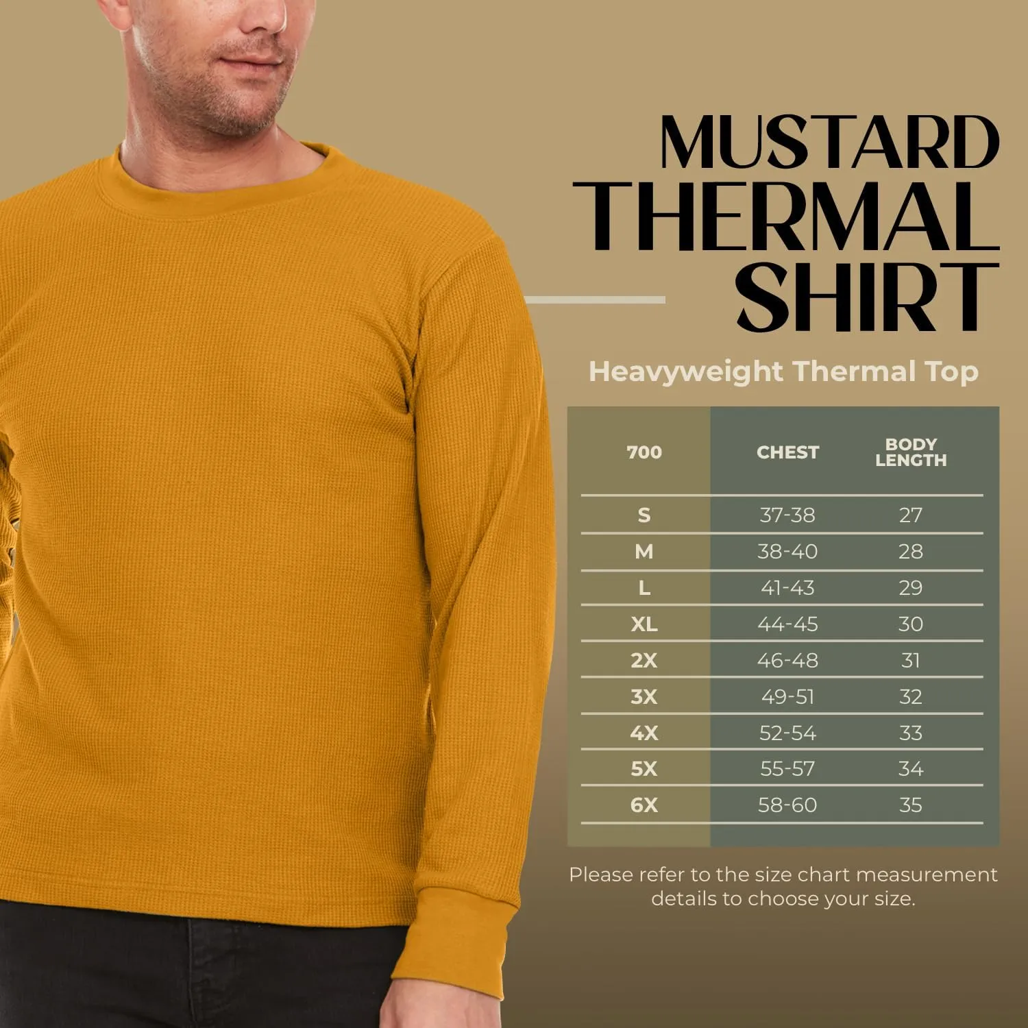 JMR Mens Heavyweight Waffle Thermal Shirt - 100% Cotton Long Sleeve - Wear as Base Layer or Standalone - Warm & Breathable