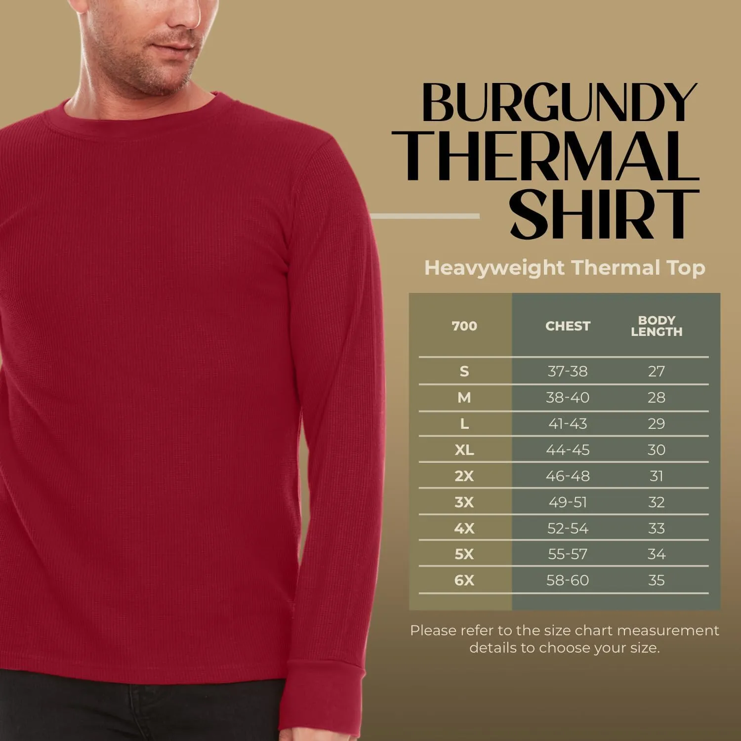 JMR Mens Heavyweight Waffle Thermal Shirt - 100% Cotton Long Sleeve - Wear as Base Layer or Standalone - Warm & Breathable