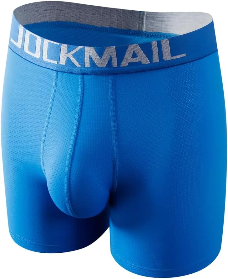 JOCKMAIL Mens Boxer Shorts Modal Soft Mens Underwear with Dual Pouch Trunks and Fly Micro-Separate Pouches