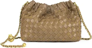 Joryin Woven Women's Crossbody Bag & Evening Purse, Trendy Dumpling Clutch & Hobo Cloud Shoulder Bag Trendy Dumpling Clutch
