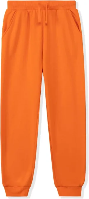 Kid Nation Kids Unisex Soft Brushed Fleece Casual Pull On Jogger Sweatpants with Pockets for Boys or Girls