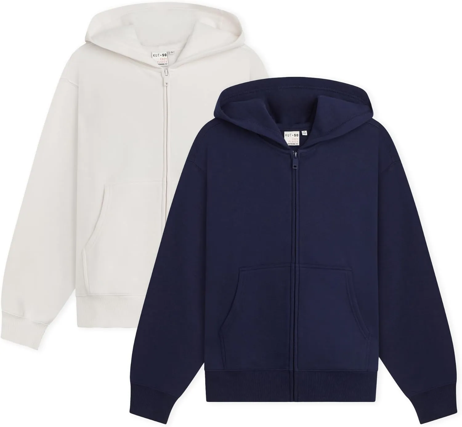 KUT & SO Zip Hoodie for Women  Oversized, Boyfriend Fit  Cozy Loungewear Premium Midweight Fleece
