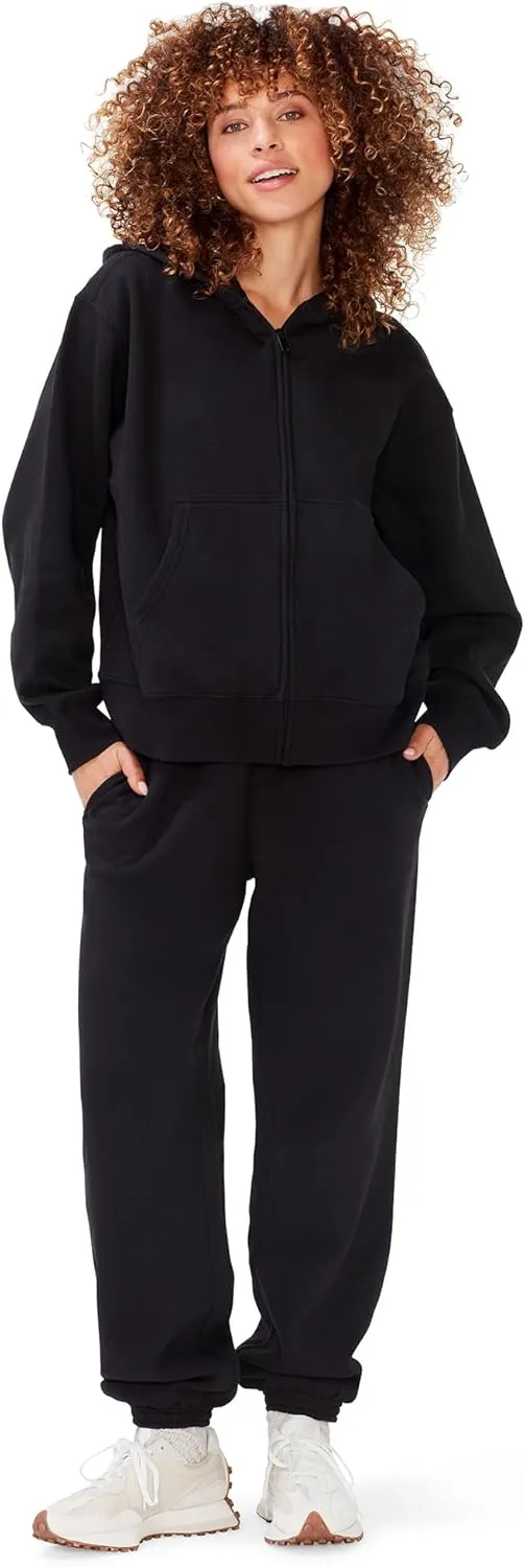 KUT & SO Zip Hoodie for Women  Oversized, Boyfriend Fit  Cozy Loungewear Premium Midweight Fleece