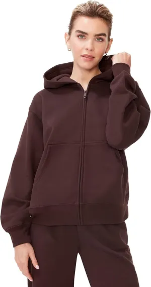 KUT & SO Zip Hoodie for Women  Oversized, Boyfriend Fit  Cozy Loungewear Premium Midweight Fleece