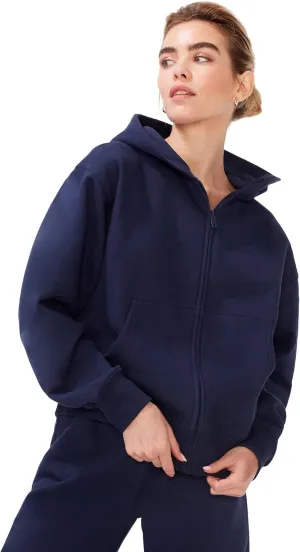 KUT & SO Zip Hoodie for Women  Oversized, Boyfriend Fit  Cozy Loungewear Premium Midweight Fleece