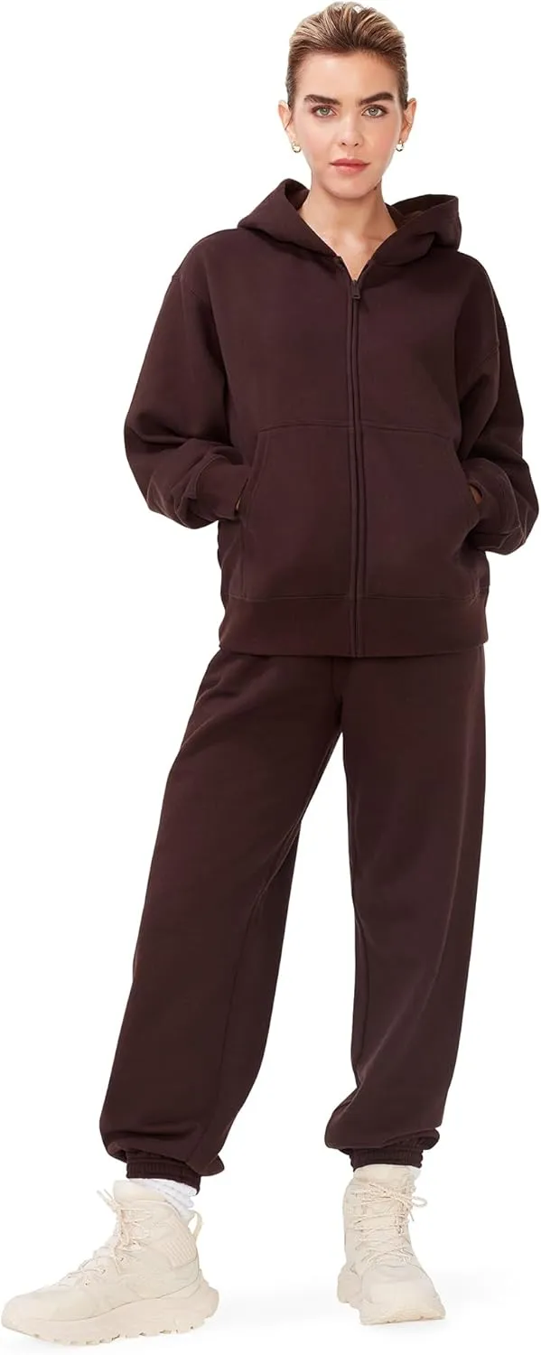 KUT & SO Zip Hoodie for Women  Oversized, Boyfriend Fit  Cozy Loungewear Premium Midweight Fleece