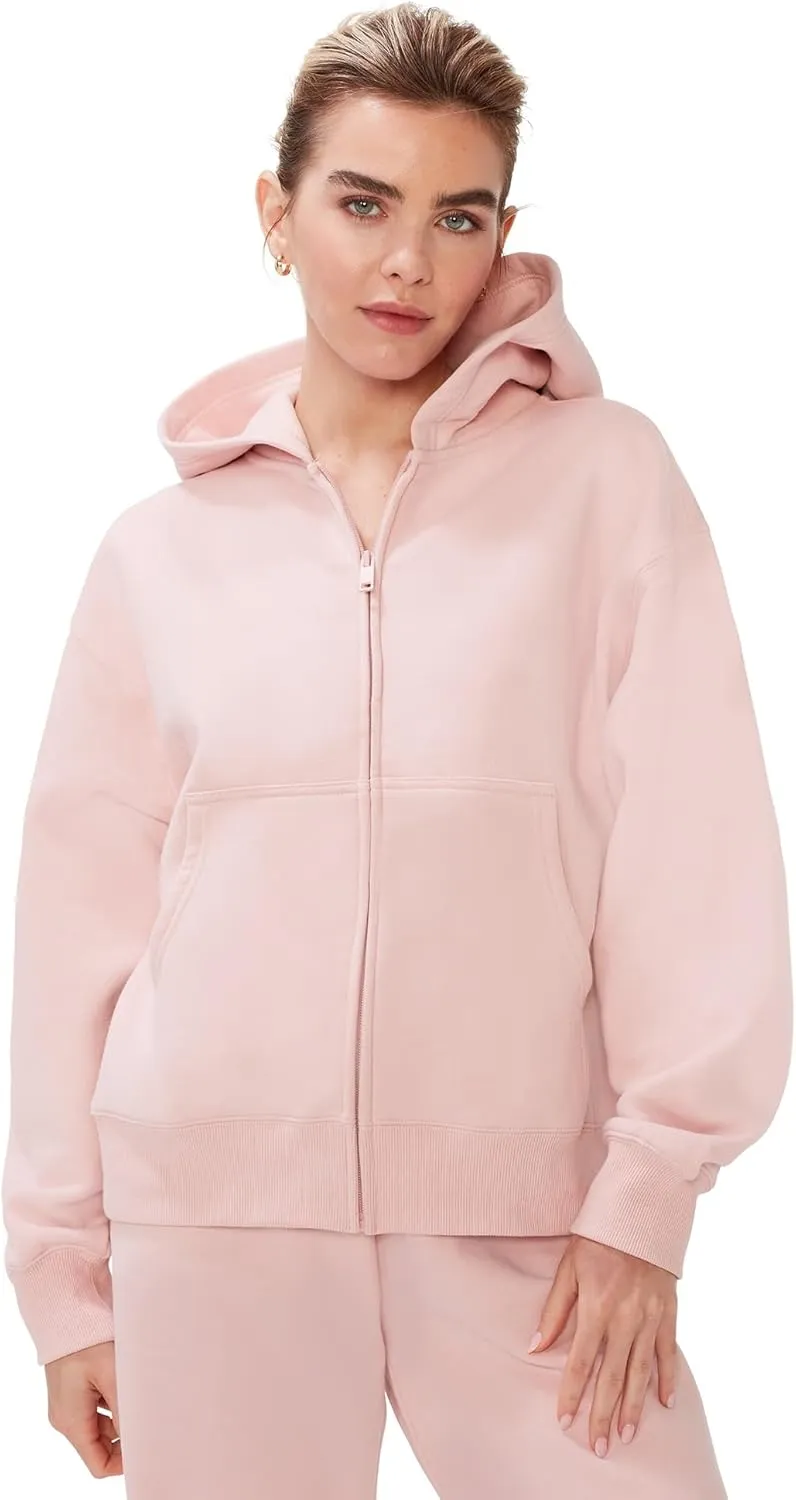 KUT & SO Zip Hoodie for Women  Oversized, Boyfriend Fit  Cozy Loungewear Premium Midweight Fleece