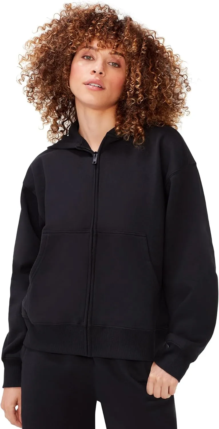 KUT & SO Zip Hoodie for Women  Oversized, Boyfriend Fit  Cozy Loungewear Premium Midweight Fleece