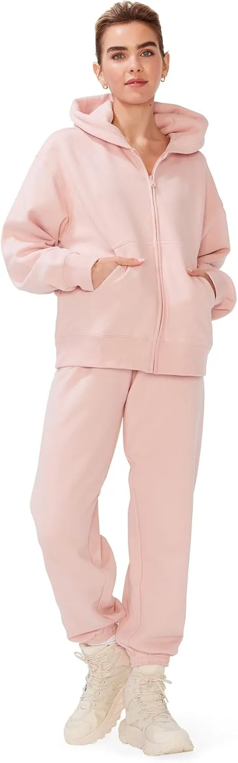 KUT & SO Zip Hoodie for Women  Oversized, Boyfriend Fit  Cozy Loungewear Premium Midweight Fleece