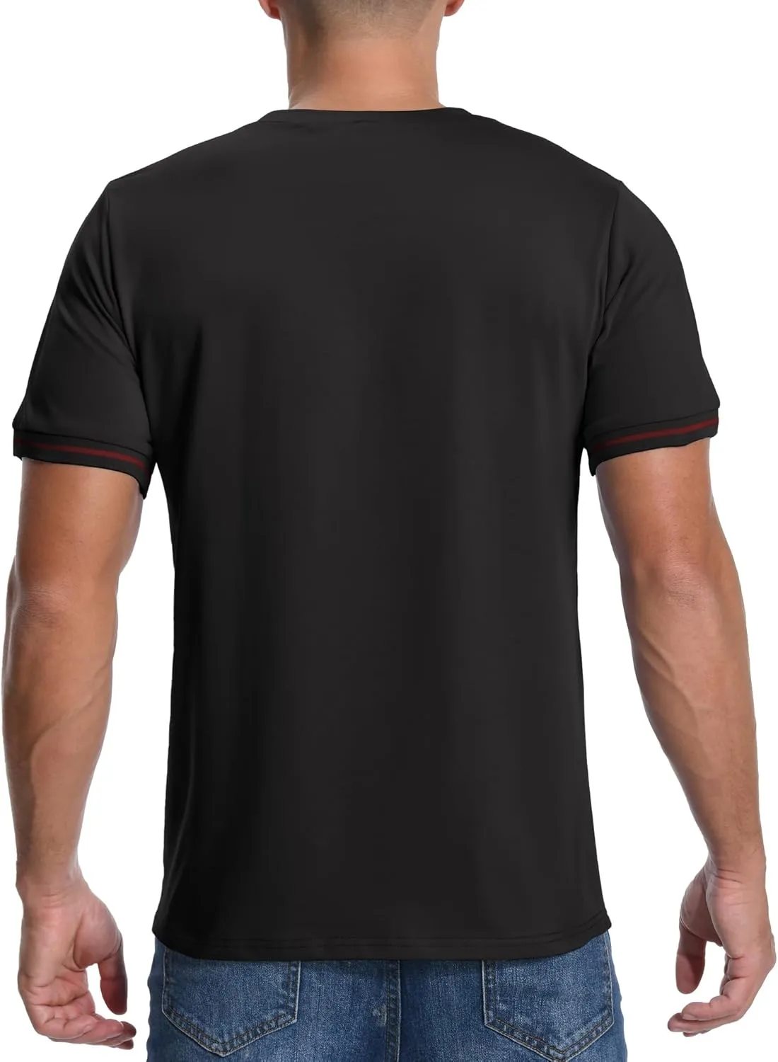 KUYIGO Men's Henley Shirts Short Sleeve Casual Button Cotton Embroidery Fashion Lightweight T-Shirts Tops