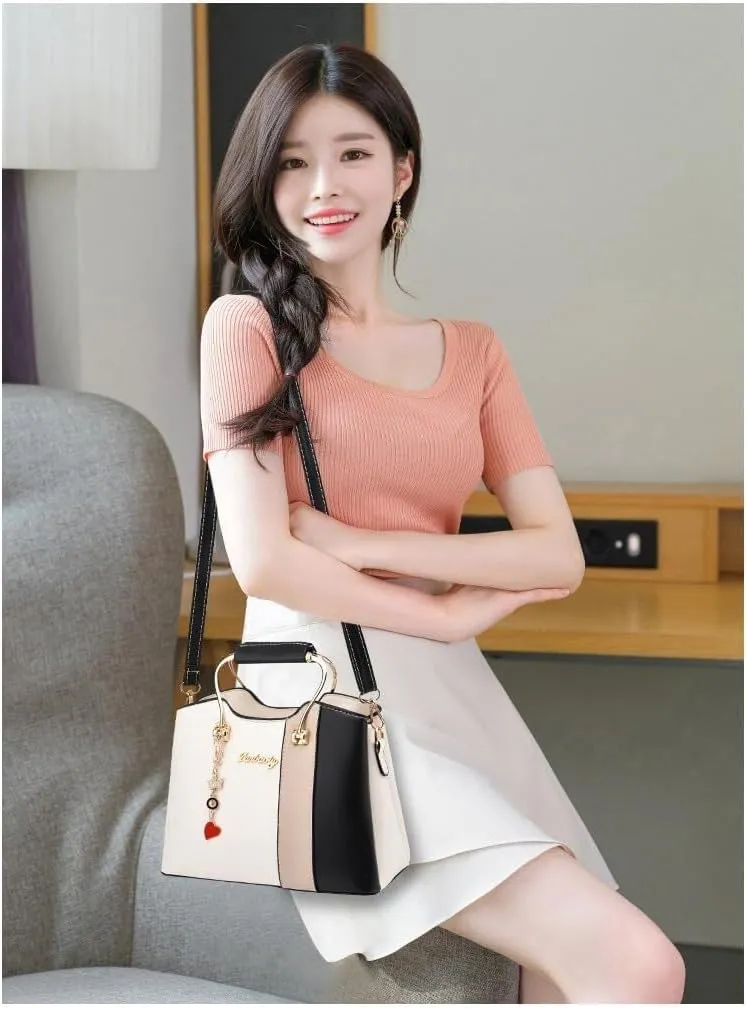 Ladies Matching Splicing Shoulder Crossbody Bag Classics Top Handle Handbag Crossbody Purse Satchel Tote Wallets