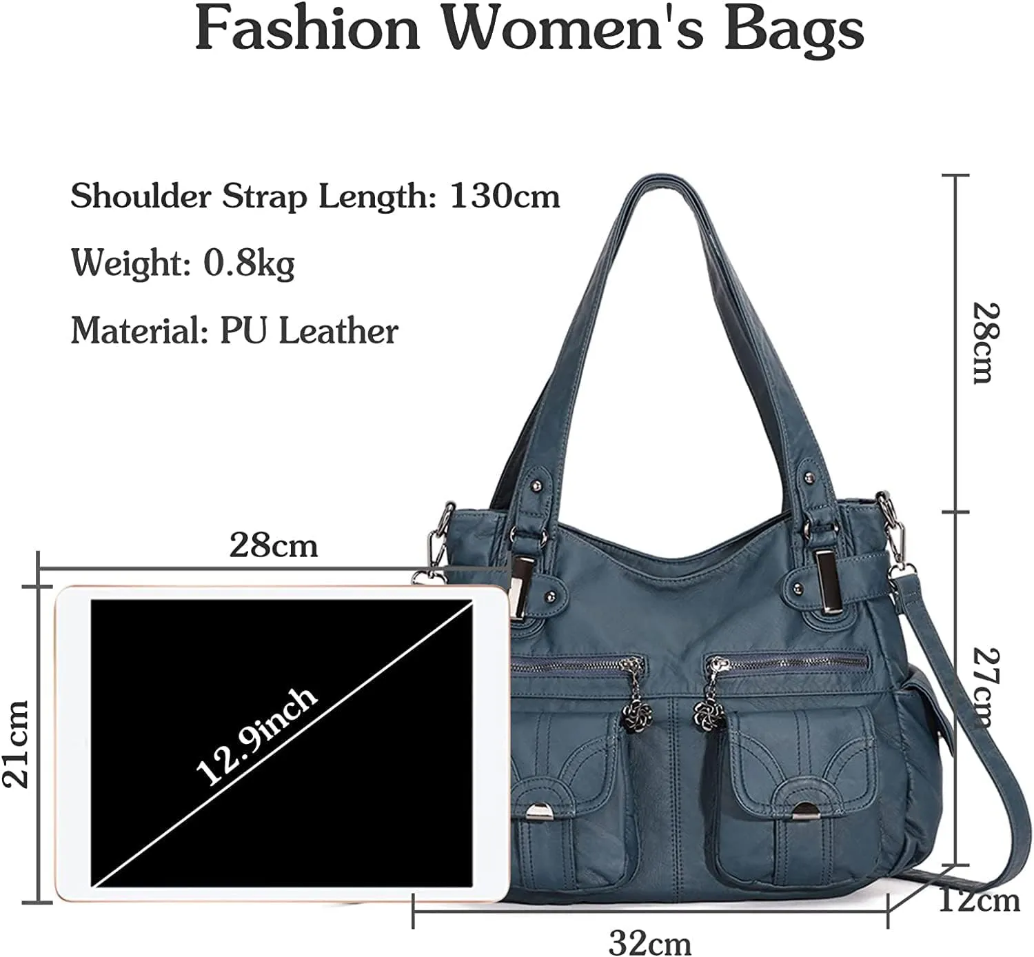 Large Hobo Bags Women's Crossbody Shoulder Bag Vintage Satchel Purse