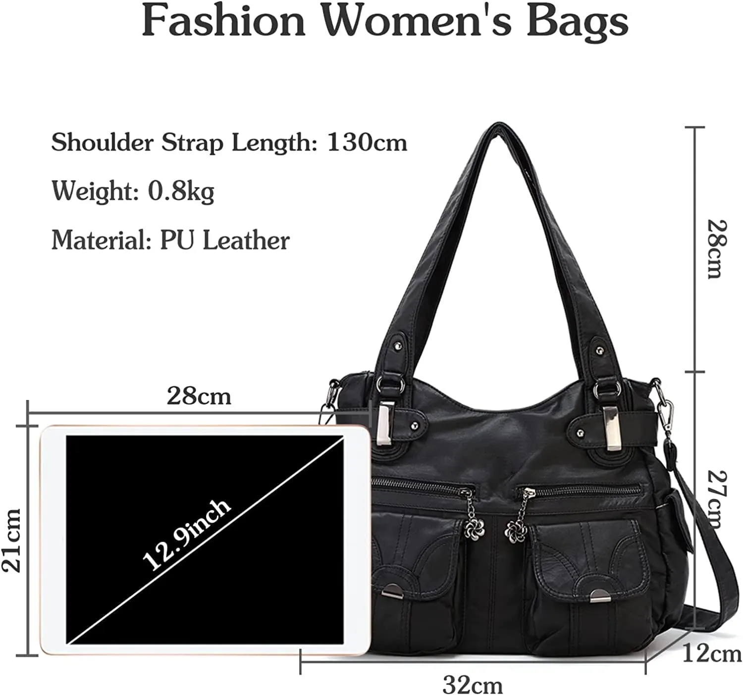 Large Hobo Bags Women's Crossbody Shoulder Bag Vintage Satchel Purse