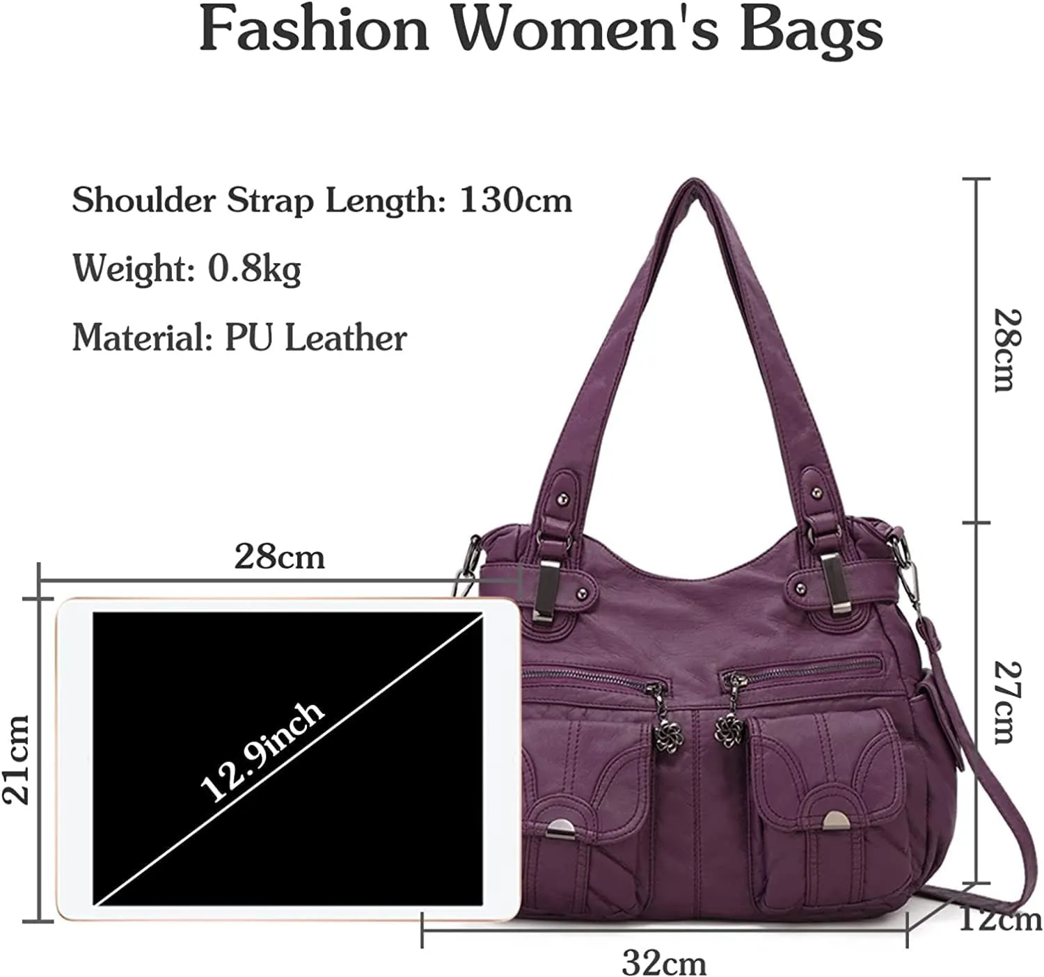 Large Hobo Bags Women's Crossbody Shoulder Bag Vintage Satchel Purse