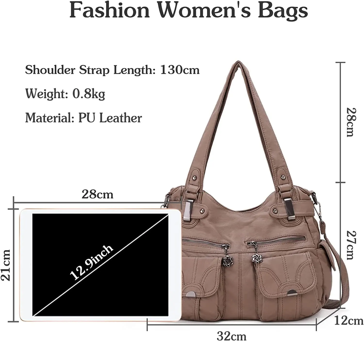 Large Hobo Bags Women's Crossbody Shoulder Bag Vintage Satchel Purse