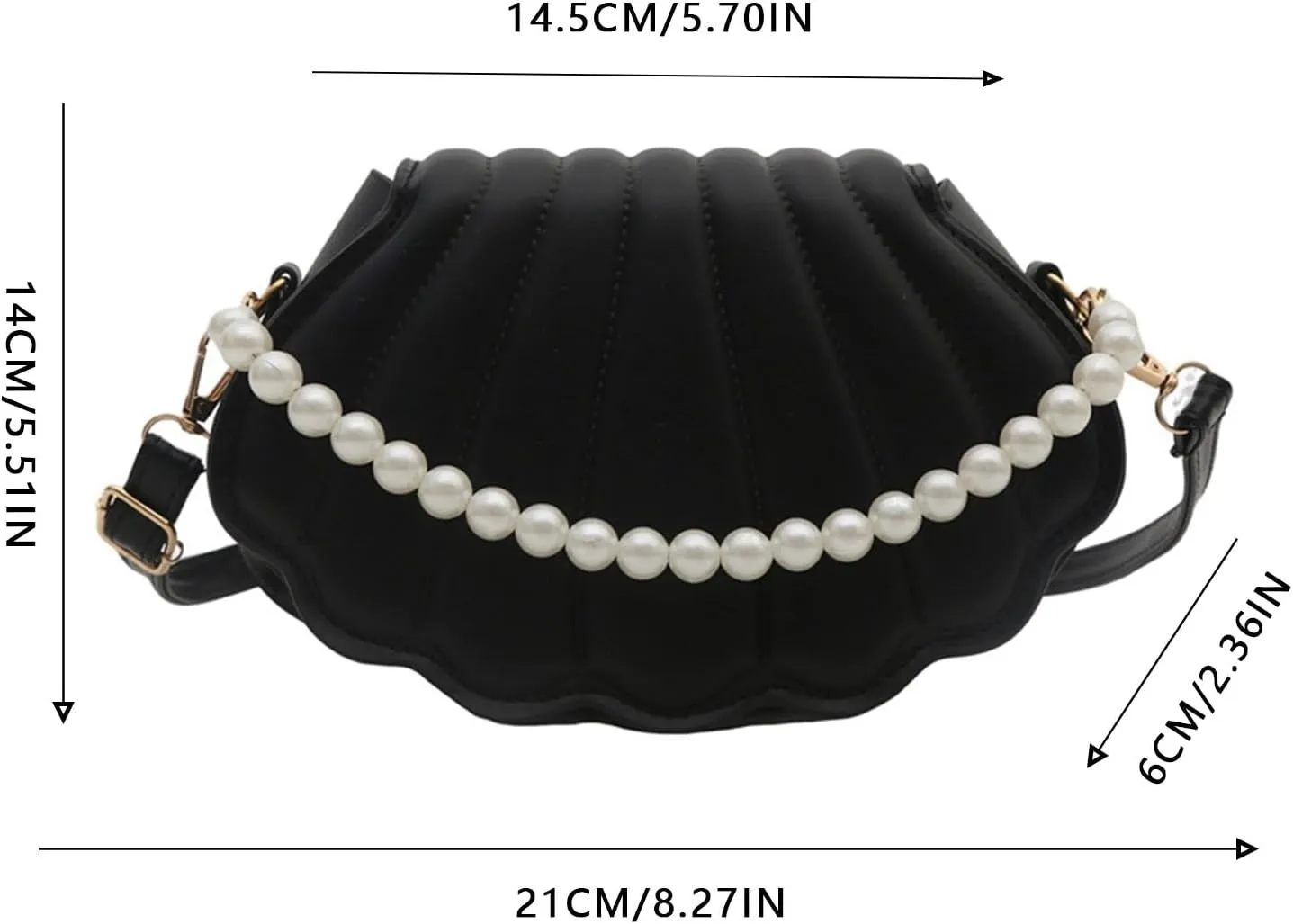 Leather Crossbody Purses for Women,Womens Tote Bags,Women Glitter Seashell Evening Bag Purse Chain Strap Clutch Handbag Pearl Shoulder Bag Fashion Mini Cross-body Bags