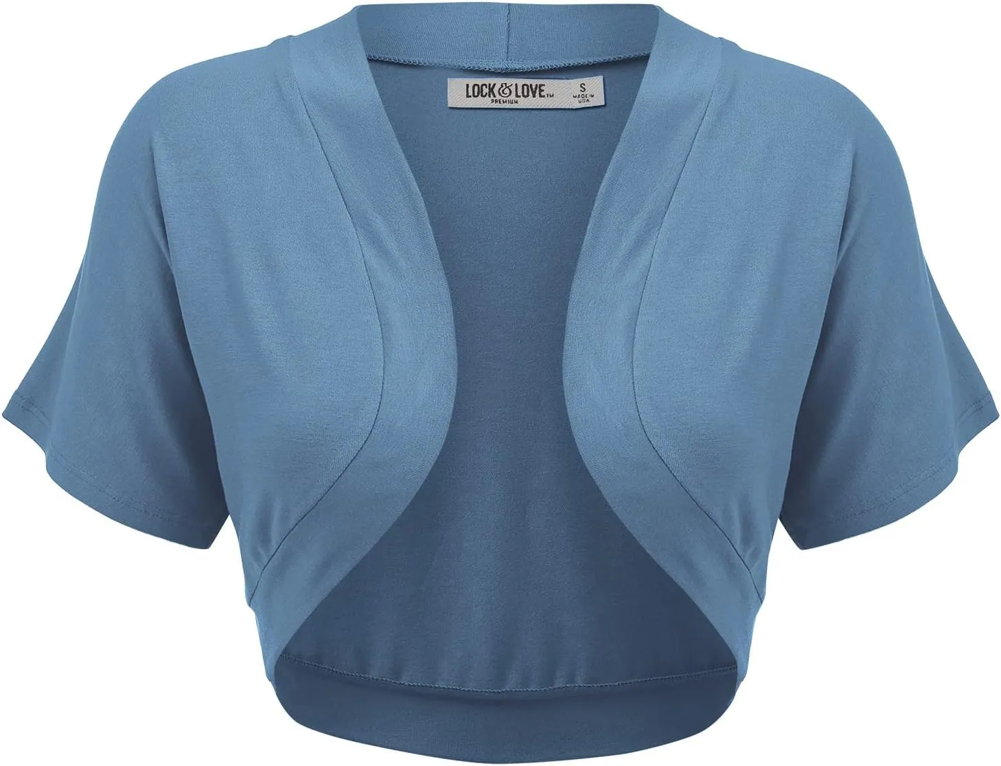 Lock and Love Women's Versatile Open Front Lightweight Short Sleeve Bolero Shrug