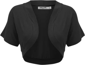 Lock and Love Women's Versatile Open Front Lightweight Short Sleeve Bolero Shrug