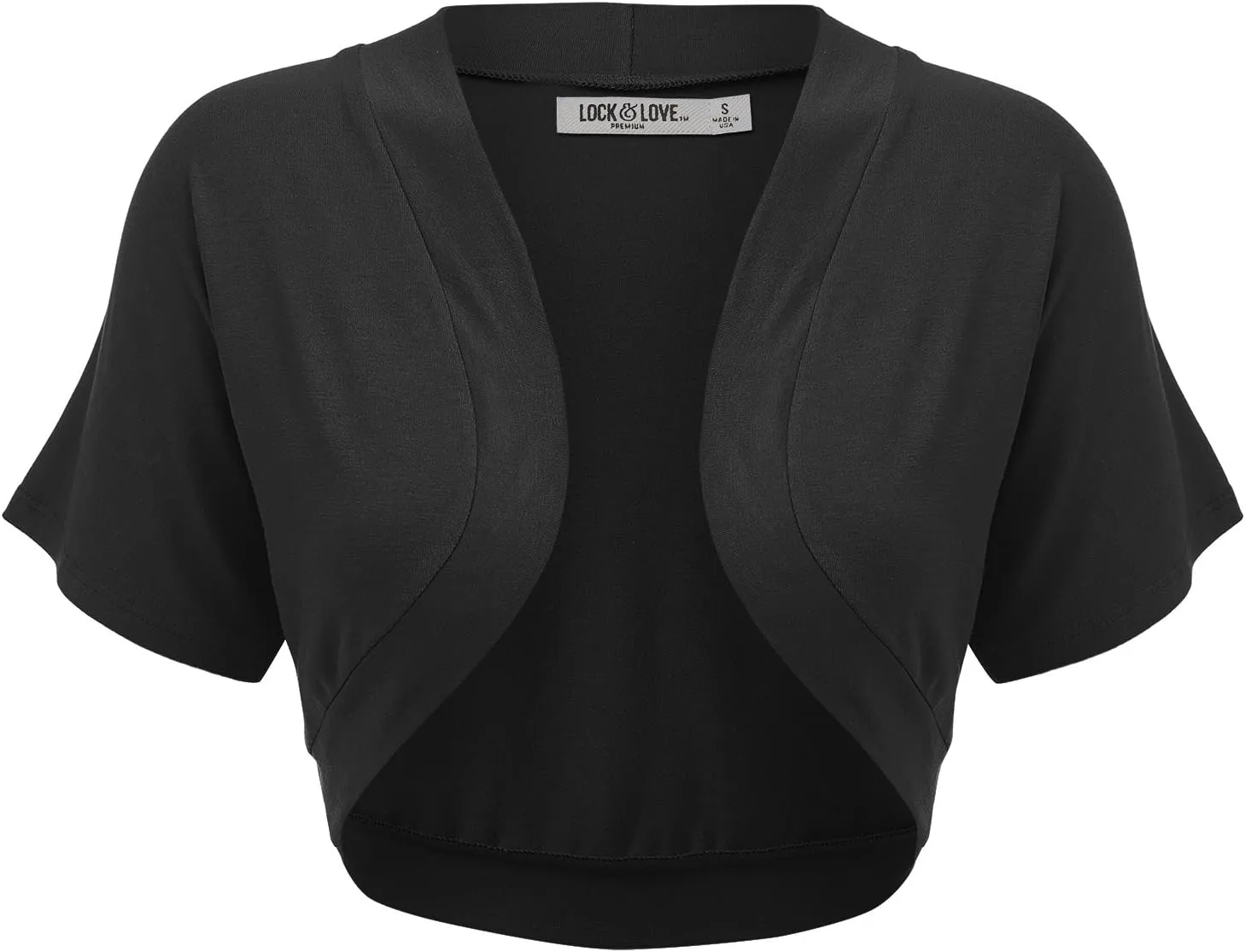 Lock and Love Women's Versatile Open Front Lightweight Short Sleeve Bolero Shrug