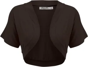 Lock and Love Women's Versatile Open Front Lightweight Short Sleeve Bolero Shrug