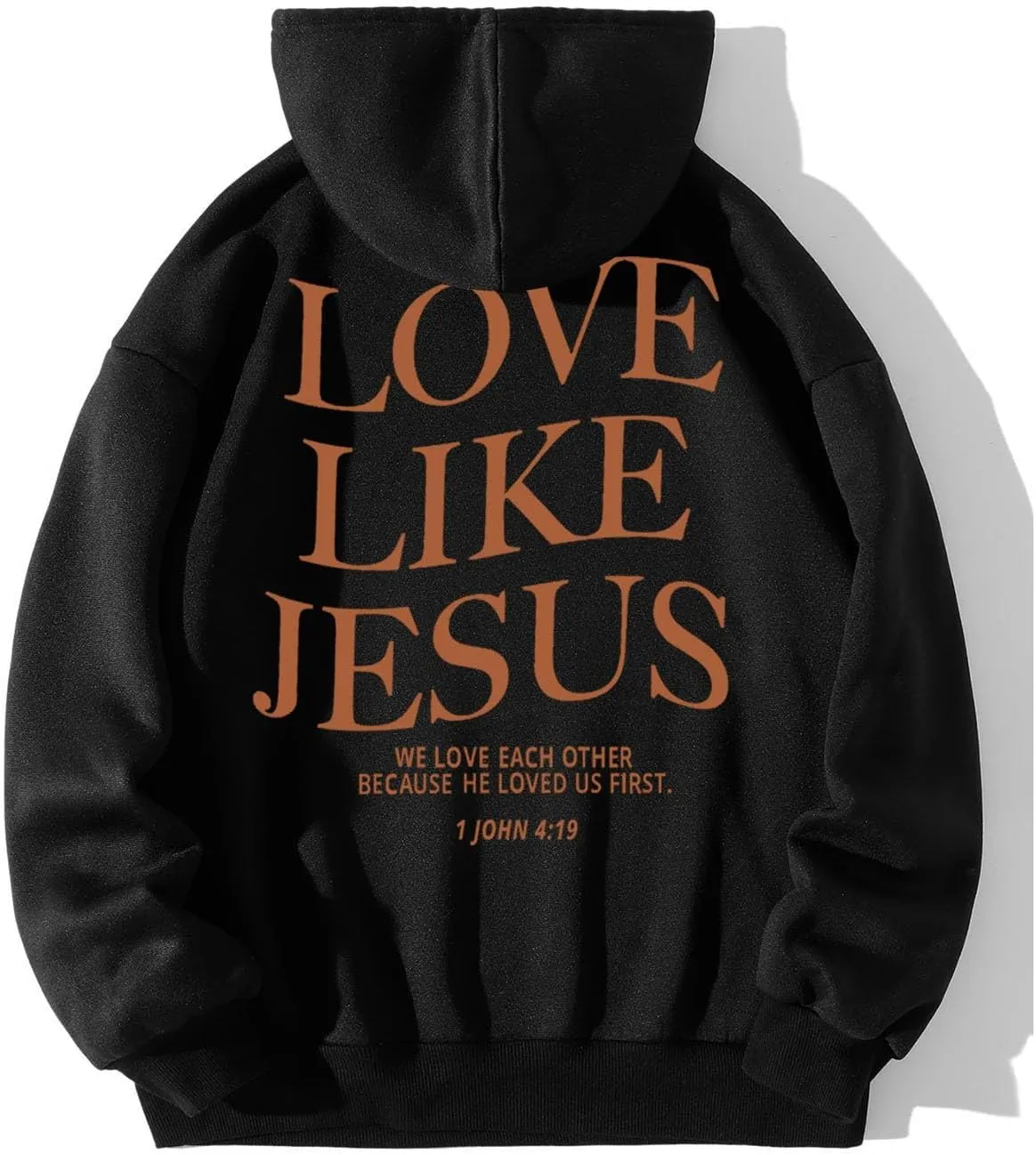 Love Like Jesus Graphic Christian Hoodies for Women Girls Bible Verse Oversized Long Sleeve Pocket Y2K Sweatshirt