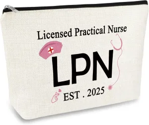 LPN Nurse Gifts Licensed Practical Nurse Gifts Makeup Bag Nursing Graduation Gift Cosmetic Bag Birthday Christmas Nurses Week Gift for LPN Nurses RN Medical Student Inspirational Present Travel Pouch