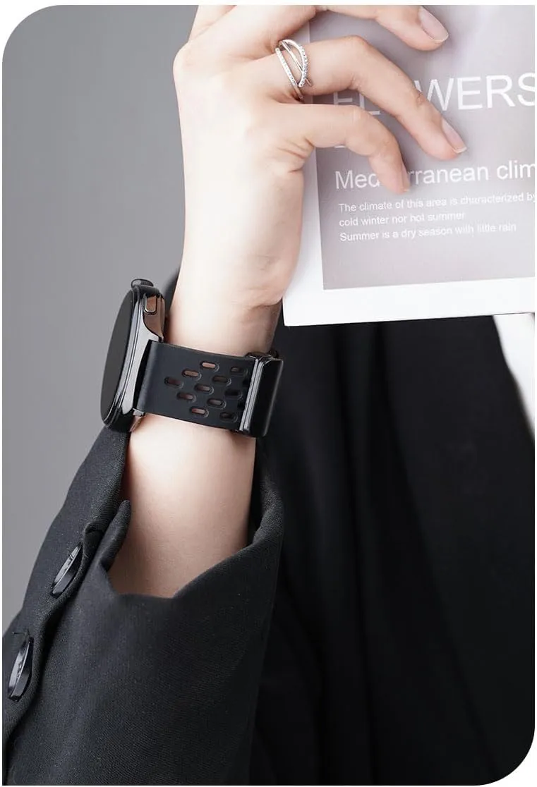 Magnetic Watch Band 18mm 19mm 20mm 22mm Quick Release Silicone Sport Sweatproof Breathable Watch Band for Men Women, Soft Silicone Sport Watch Strap