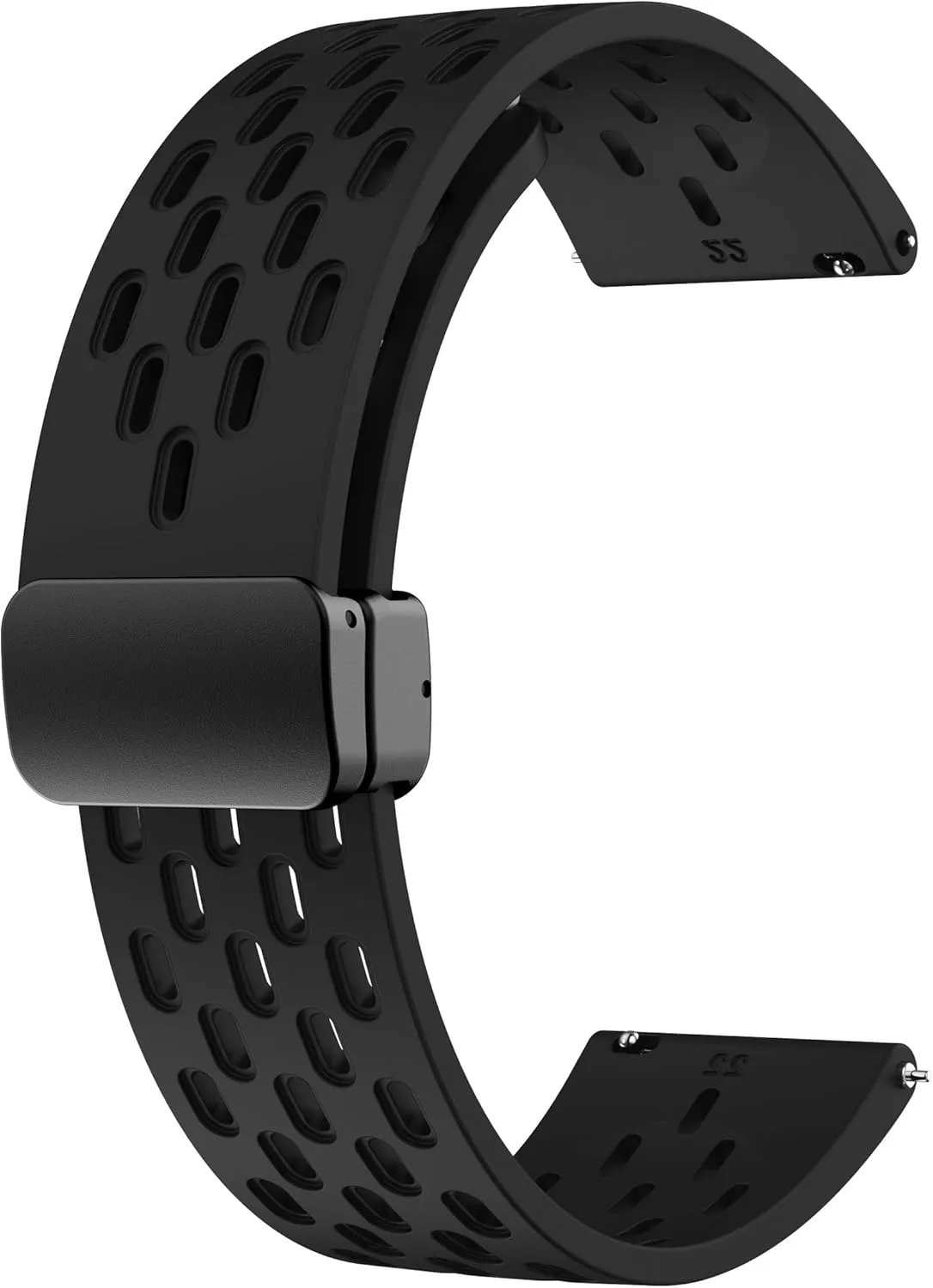 Magnetic Watch Band 18mm 19mm 20mm 22mm Quick Release Silicone Sport Sweatproof Breathable Watch Band for Men Women, Soft Silicone Sport Watch Strap