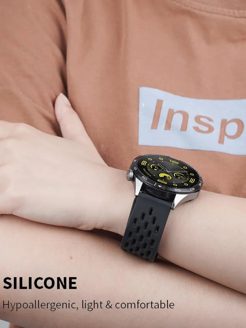 Magnetic Watch Band 18mm 19mm 20mm 22mm Quick Release Silicone Sport Sweatproof Breathable Watch Band for Men Women, Soft Silicone Sport Watch Strap