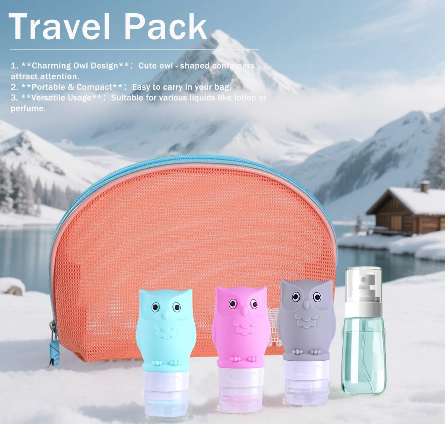 makeup bags with Travel Bottles, cosmetic bag with toiletries bottles,travel containers for toiletries with travel makeup bags