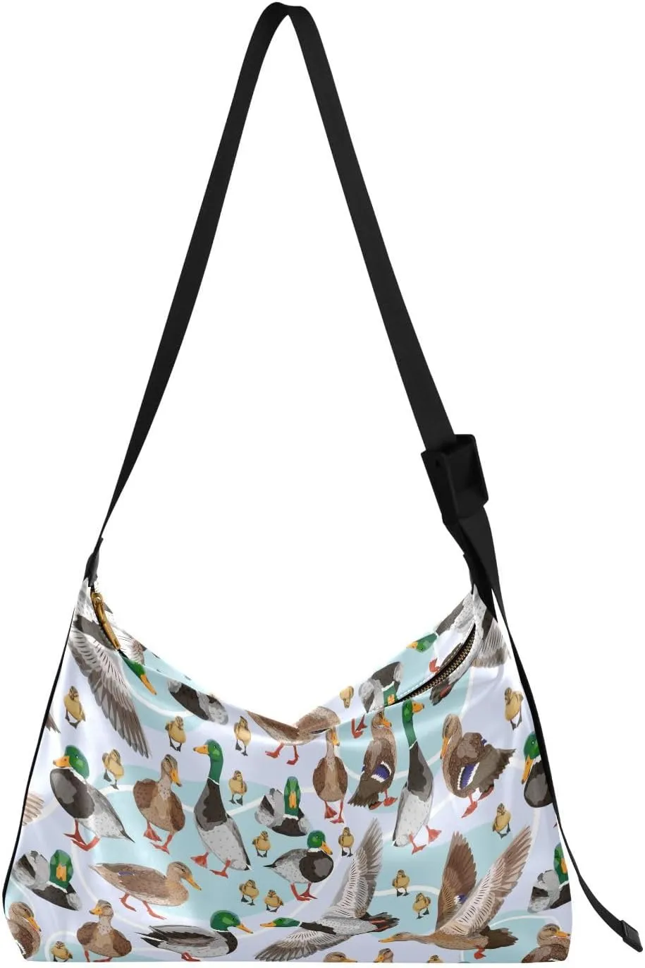 Mallard Ducks Hobo Crossbody Bags for Women Leather Large Shoulder Bag Cross Body Trendy Womens Tote Bags Handbag for Travel Shopping
