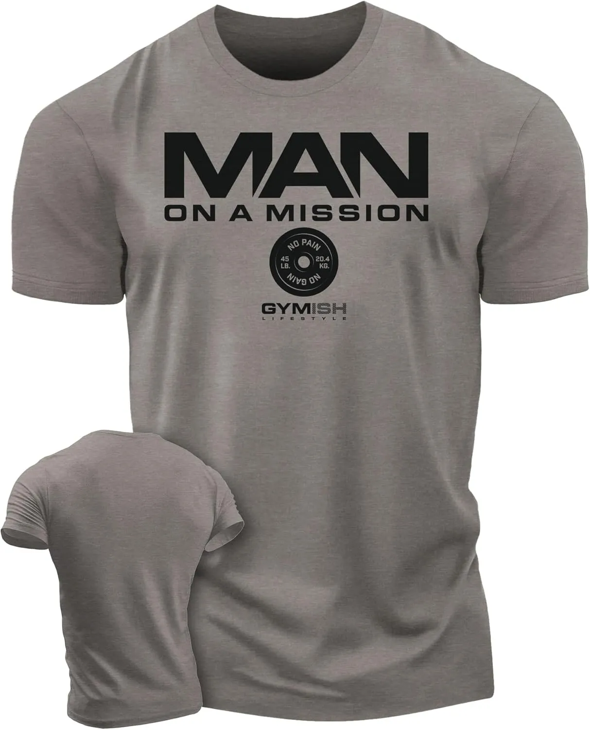 Man on Mission Workout Shirts for Men, Motivational Gym Funny Lifting T-Shirts