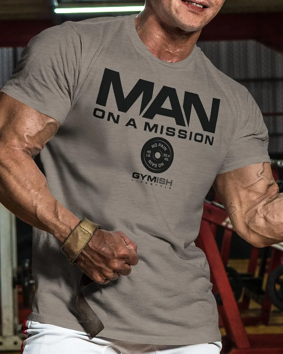 Man on Mission Workout Shirts for Men, Motivational Gym Funny Lifting T-Shirts