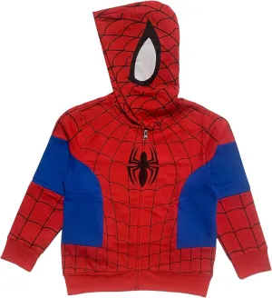 Marvel Spider-Man Superhero Cosplay Hoodie, Cozy Zip Up Jacket, Boys & Toddler