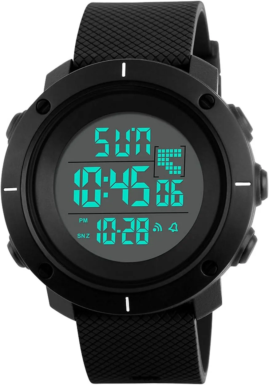 MASTOP Fashion Business Men's Watches Mens Stainless Steel Chronograph Watch Male Sport Waterproof Date Watches (Black)