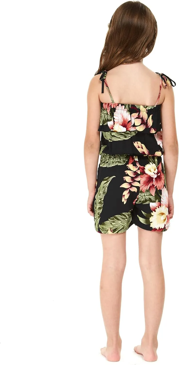Matchable Family Hawaiian Luau Men Women Girl Boy Clothes in Black Rafelsia