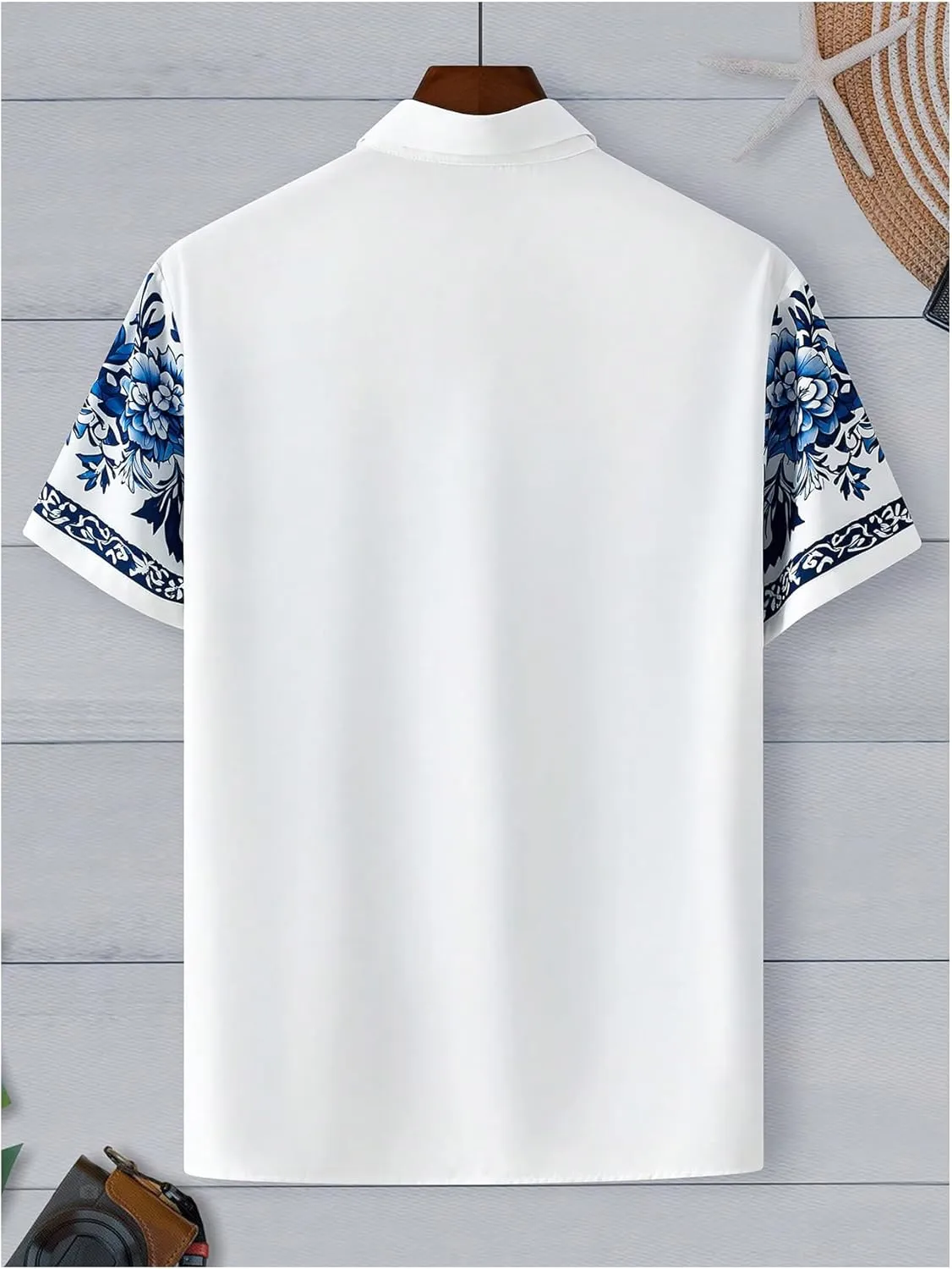 Men's Big and Tall Floral Shirts Button Down Short Sleeve Hawaiian Shirts Tops